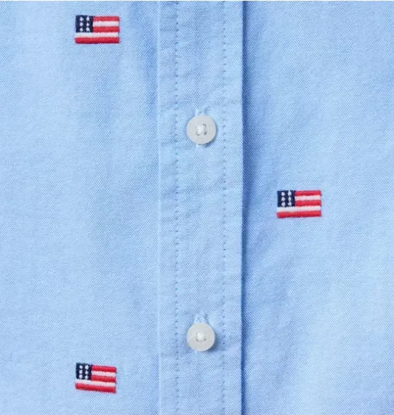 Embroidered Flag Oxford Shirt