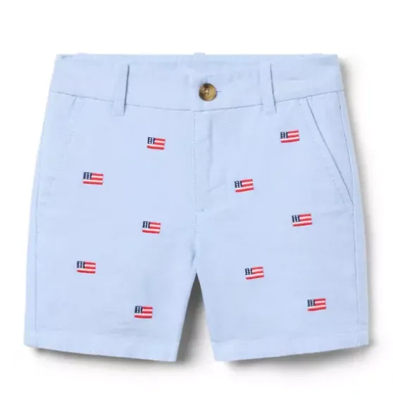 Embroidered Flag Oxford Short