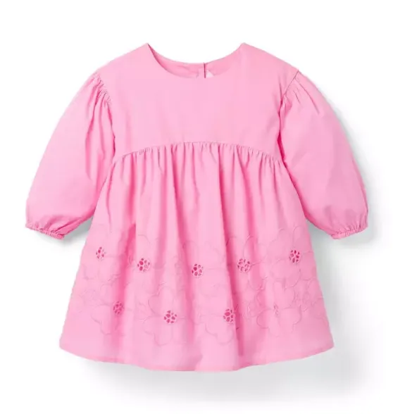 Embroidered Floral Puff Sleeve Dress
