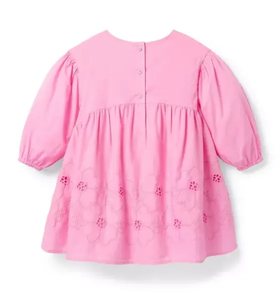 Embroidered Floral Puff Sleeve Dress