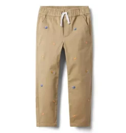 Embroidered Football Twill Pant
