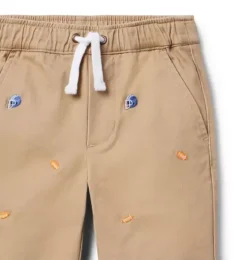 Embroidered Football Twill Pant