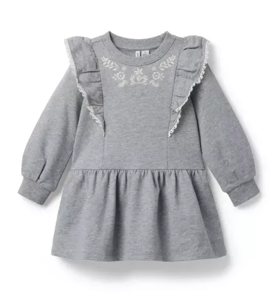 Embroidered French Terry Dress