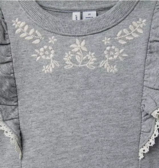 Embroidered French Terry Dress