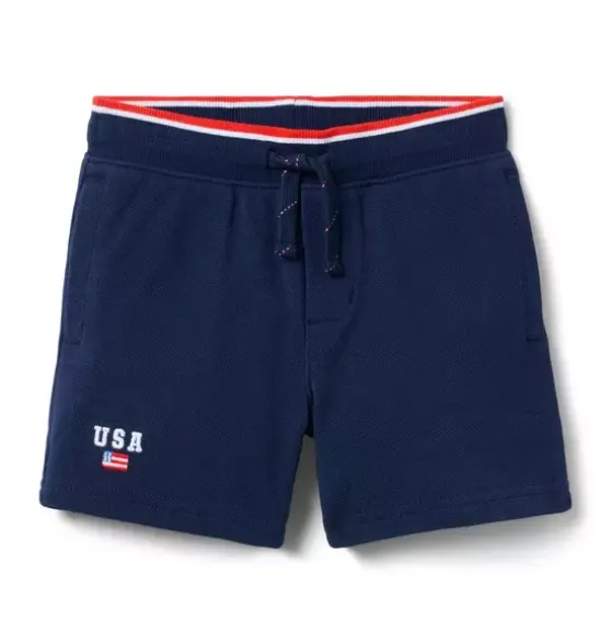 Embroidered USA Pique Short