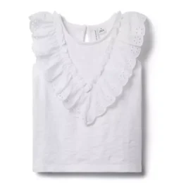 Eyelet Ruffle Top