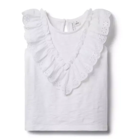 Eyelet Ruffle Top