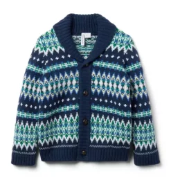 Fair Isle Shawl Collar Cardigan