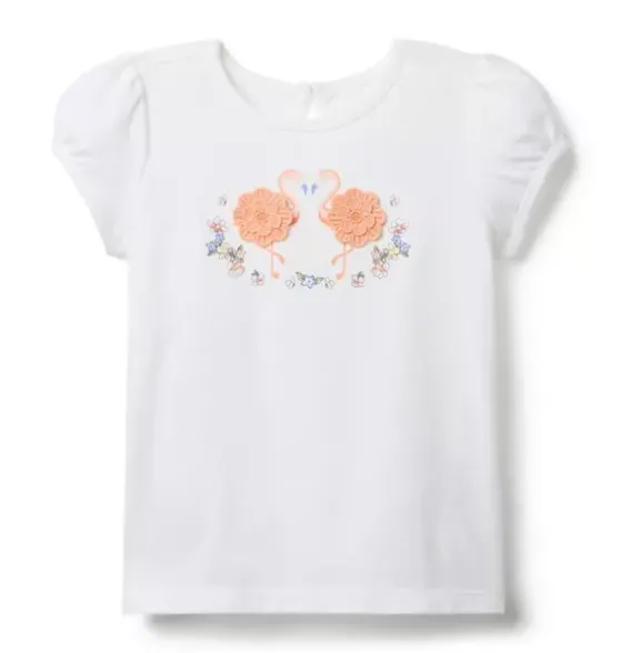 Flamingo Puff Sleeve Tee