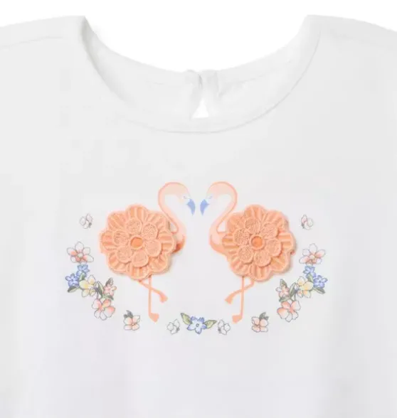 Flamingo Puff Sleeve Tee