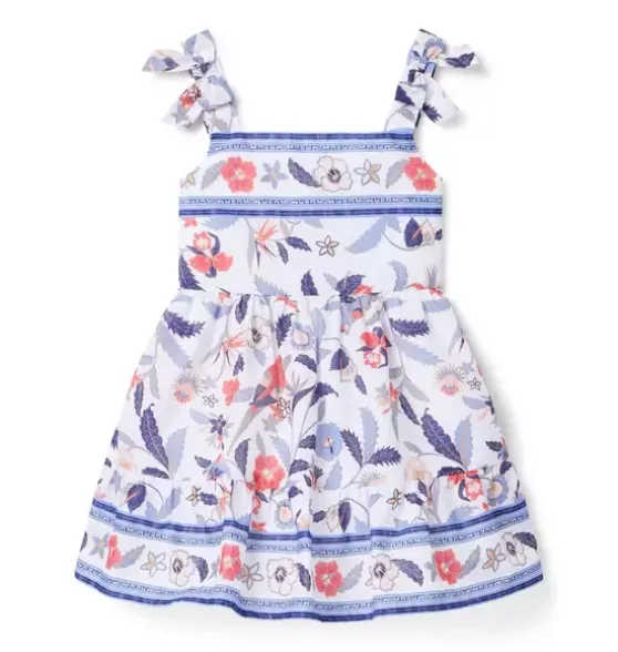 Floral Bow Strap Dress
