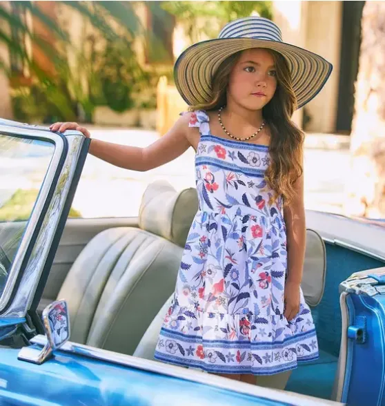 Floral Bow Strap Dress