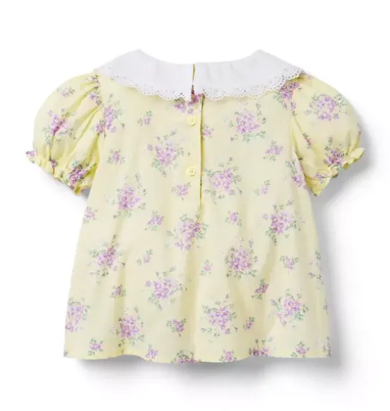Floral Lace Collared Top