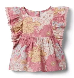 Floral Lace Trim Top