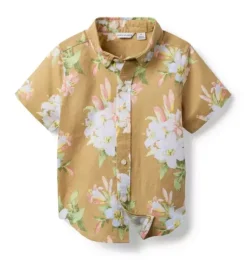 Floral Linen-Cotton Shirt
