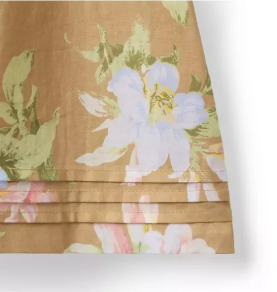 Floral Pintuck Button Top
