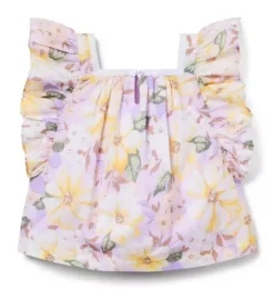 Floral Ruffle Sleeve Top