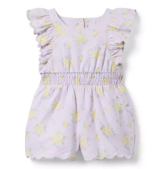 Floral Scalloped Romper
