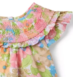 Floral Smocked Ruffle Top