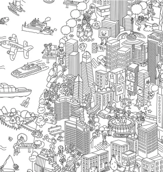 Giant Coloring Poster NY
