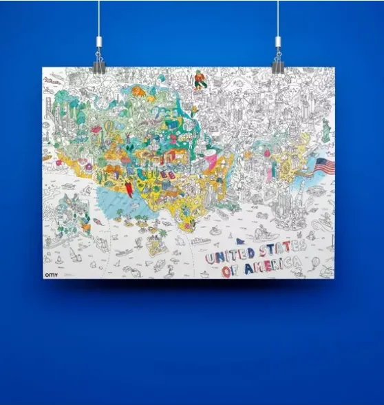 Giant Coloring Poster USA