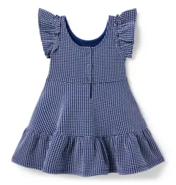 Gingham Jacquard Tiered Dress