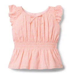 Gingham Peplum Top