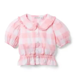 Gingham Peplum Top