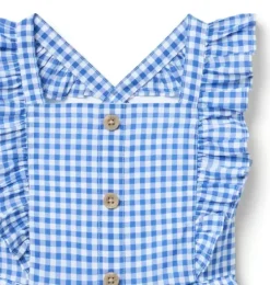 Gingham Ruffle Romper