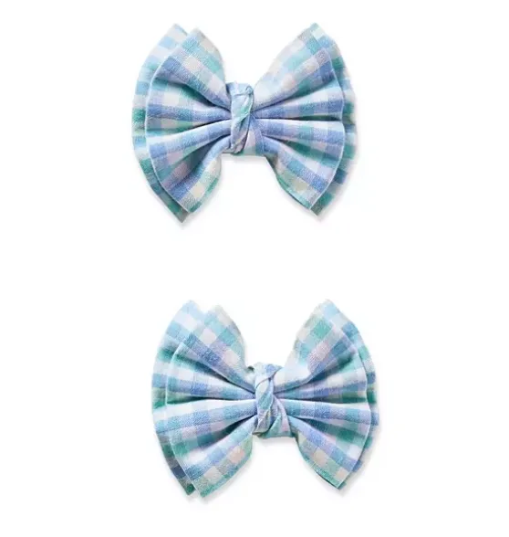 Girl's Hair Bows in Spring Gingham