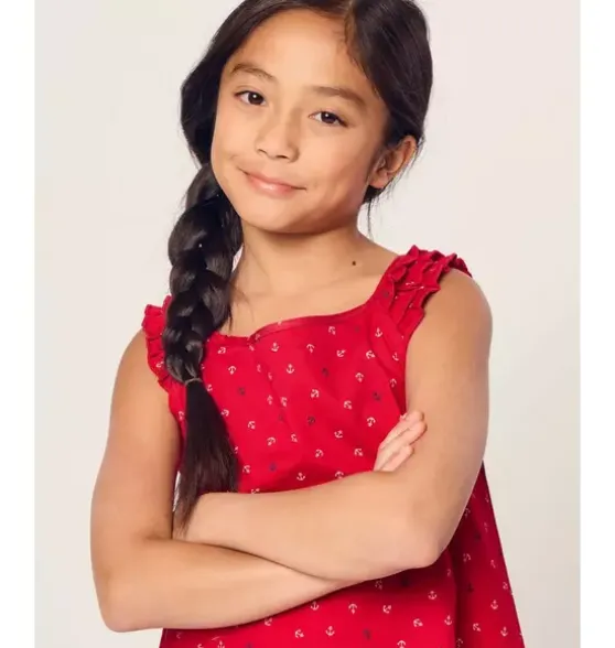 Girl's Twill Amelie Nightgown in Anchors Away