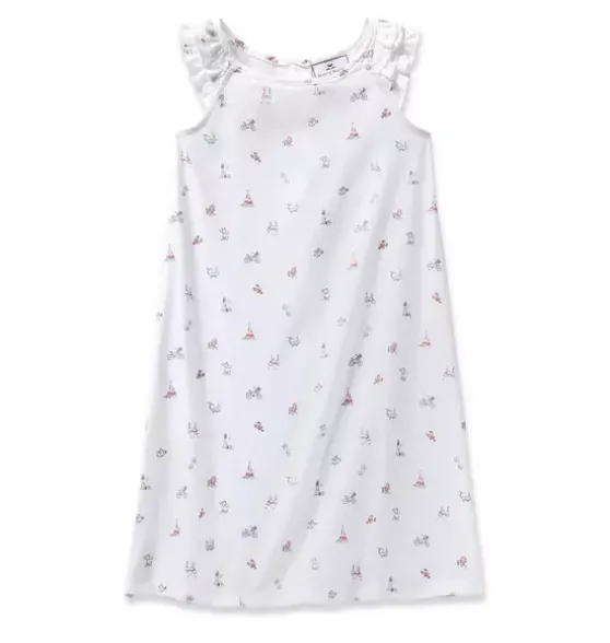 Girl's Twill Amelie Nightgown in Coastal Charms