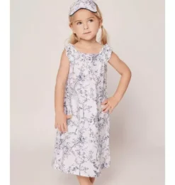 Girl's Twill Amelie Nightgown in Blue Timeless Toile