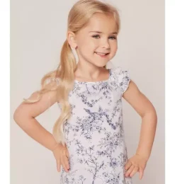 Girl's Twill Amelie Short Set in Blue Timeless Toile