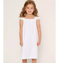 Girl's Twill Clara Nightgown in White