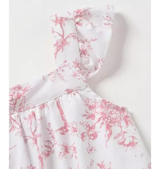 Girl's Twill Clara Short Set in Pink Timeless Toile
