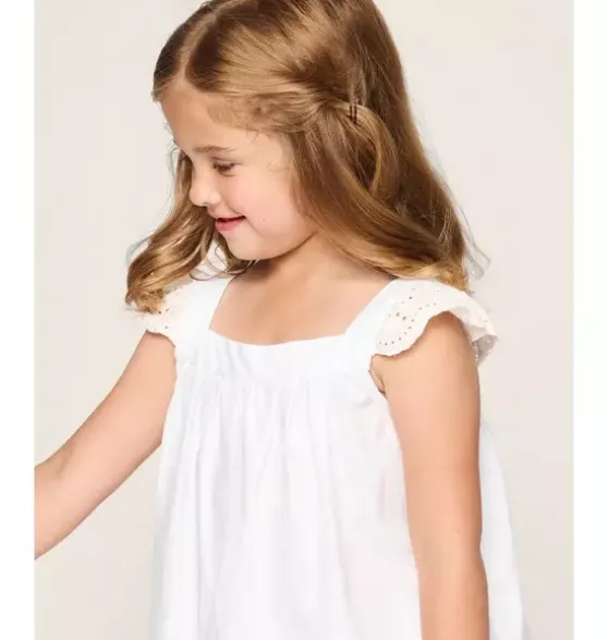 Girl's Twill Clara Short Set in White