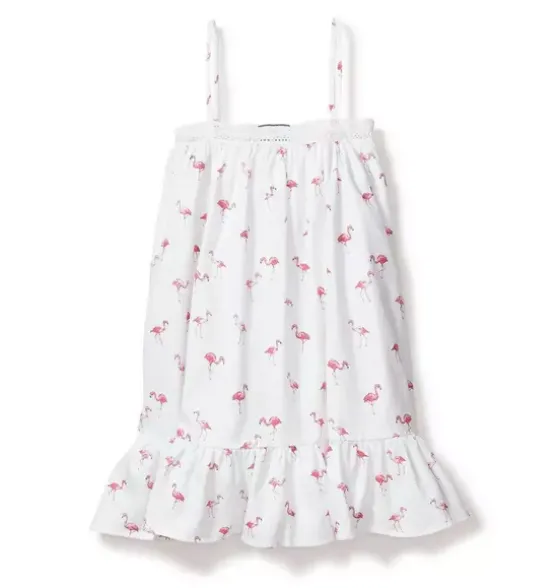 Girl's Twill Lily Nightgown in Flamingos
