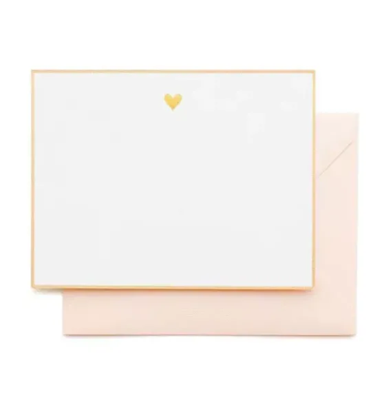 Gold Heart Note Set (6 Cards)