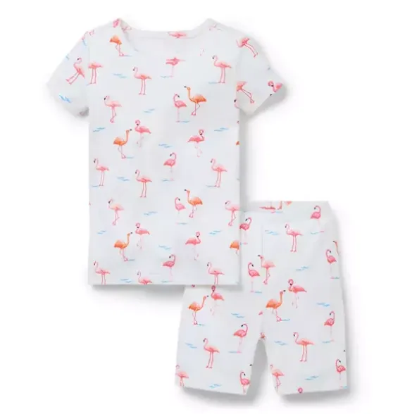Good Night Short Pajama In Flamingo
