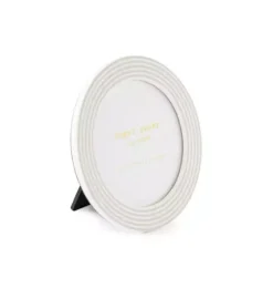 Grey Stripe Round Frame