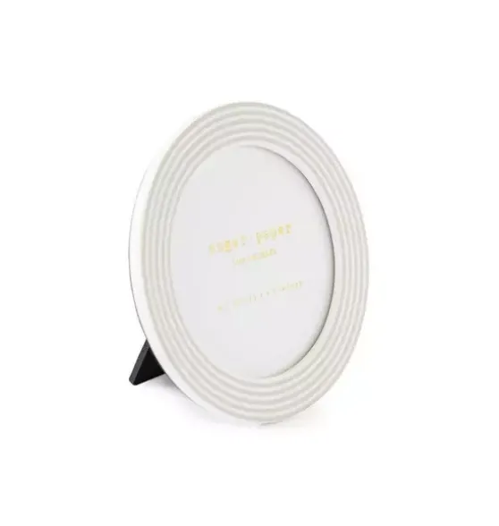 Grey Stripe Round Frame