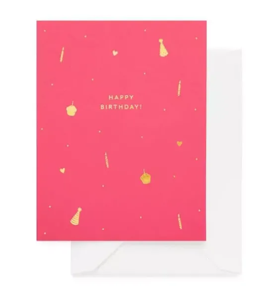 Hot Pink Happy Birthday Greeting Card
