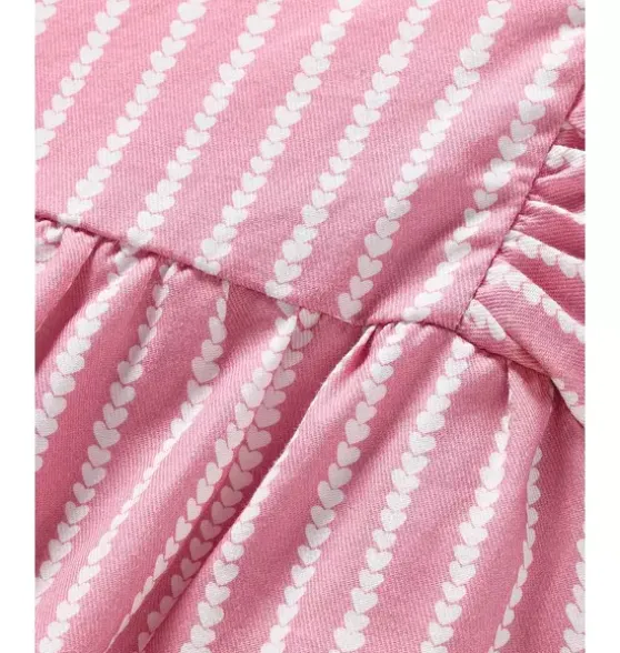 Infants Ruffled Romper in Love Lines