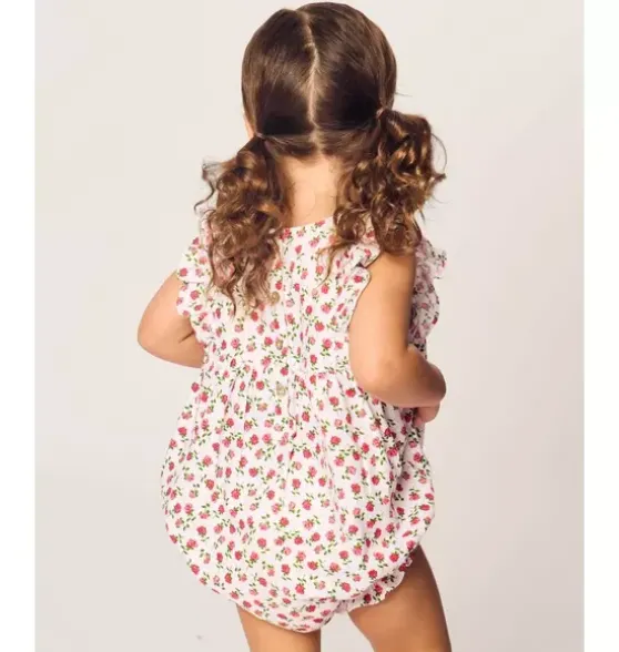 Infants Ruffled Romper in Petite Petals