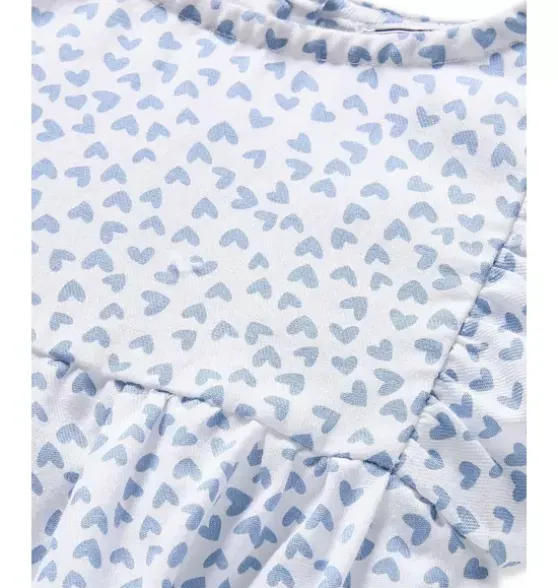 Infants Ruffled Romper in Bluehearts