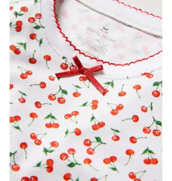 Kids Pima Snug Fit Pajama in Cherry Orchard