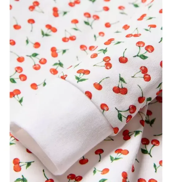 Kids Pima Snug Fit Pajama in Cherry Orchard
