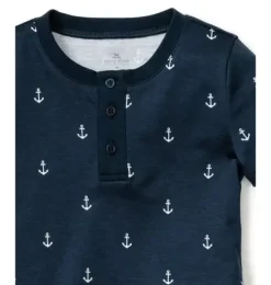 Kid's Snug Fit Short Pajama Set in Portsmouth Anchors