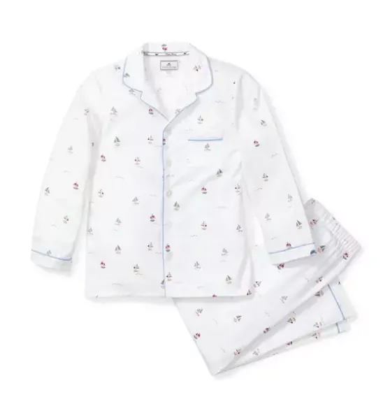 Kid's Twill Pajama Set in Bateau